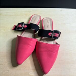 Chase and Chloe - Modern Hot Pink Loafer with Elastic Strap Buckle